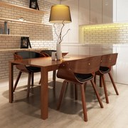 vidaXL Eetkamerstoelen 4 st gebogen hout en kunstleer bruin