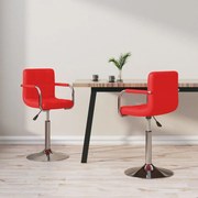 vidaXL Eetkamerstoelen 2 st draaibaar kunstleer rood