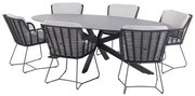 Fabrice Privada dining tuinset 240x113xH75 cm 7 delig slate antraciet hpl 4 Seasons Outdoor