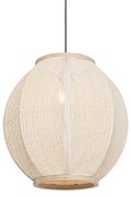 Oosterse hanglamp naturel stof 46 cm - RobOosters E27 ovaal Binnenverlichting Lamp