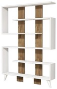 Homemania Boekenkast Jane 120x22x164 cm wit en walnootkleurig