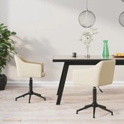 vidaXL Eetkamerstoelen draaibaar 2 st fluweel crèmekleurig