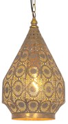 Oosterse hanglamp goud met patroon 26cm - MowgliOosters E27 rond Binnenverlichting Lamp