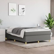 vidaXL Boxspringframe stof donkergrijs 140x190 cm