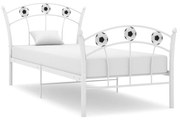 vidaXL Bedframe met voetbaldesign metaal wit 90x200 cm