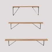 Set Houten Wandplanken Glai Zwart – Natuurlijk Hout - Sklum