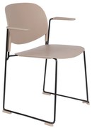 Stapelbare Design Stoel Met Arm Beige