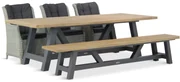 Tuinset 6 personen 260 cm Wicker Grijs Garden Collections Buckingham/Trente