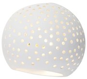 Moderne wandlamp wit gips bol met lichteffect - Blur