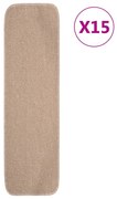 vidaXL Trapmatten 15 st anti-slip rechthoekig 75x20 cm beige