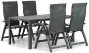 Tuinset 4 personen 160 cm Aluminium/Textileen /Aluminium/textileen Grijs Presto Tarenta/Varano