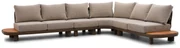 Hoek loungeset 6 personen Aluminium/Rope /Teak Taupe  Santika Furniture Santika