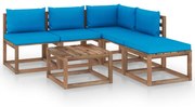 vidaXL 6-delige Loungeset pallet met kussens geïmpregneerd grenenhout