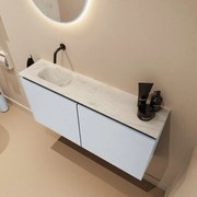 Mondiaz Ture DLux toiletmeubel 100cm clay met wastafel opalo links zonder kraangat