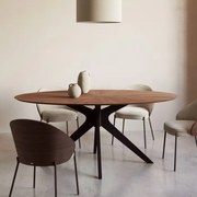 Kave Home Naanim Ovale Eettafel Walnoot Zwart - 180 X 110cm.