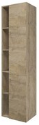 Proline Hoge kast met schap 1 deur 5 schappen en inclusief 4 glazen planchettes 45x35x169cm Raw oak 1228501