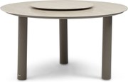 Dining Tuintafel rond 140 cm met lazy susan Taupe Trino