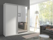 Kledingkast Murrieta 180, Wit, 244x204x62cm, Kledingkast deuren: Schuivend