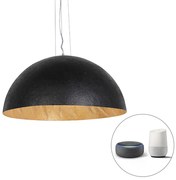 Smart hanglamp zwart met goud 70 cm incl. Wifi A60 - Magna Modern E27 rond Binnenverlichting Lamp