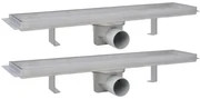 vidaXL Doucheafvoer 2 st rechthoekig 530x140 mm roestvrij staal