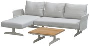 4 Seasons Outdoor Play chaise longue S met salontafel 75 x 75 cm  Loungeset    houtkleur weerbestendig