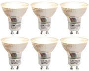 Set van 6 GU10 3-staps dim to warm LED lampen 5W 380 lm 2000-2700K