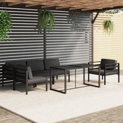 vidaXL 6-delige Loungeset met kussens aluminium antracietkleurig