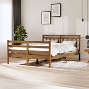 vidaXL Bedframe massief hout honingbruin 140x200 cm