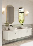 Muebles Ezra badmeubel ribbelfront 200cm wit mat met wit toppaneel zonder waskom
