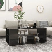 vidaXL Salontafel 100x50x40 cm spaanplaat hoogglans zwart