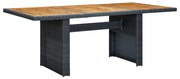 vidaXL Tuintafel poly rattan en massief acaciahout donkergrijs