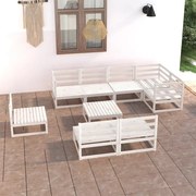 vidaXL 9-delige Loungeset massief grenenhout wit