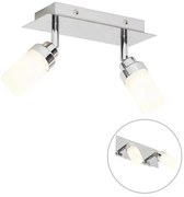 Moderne badkamer Spot / Opbouwspot / Plafondspot staal 2-lichts IP44 - Japie Modern G9 IP44 Lamp