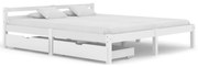 vidaXL Bedframe met 2 lades massief grenenhout wit 160x200 cm