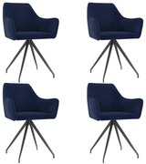 vidaXL Eetkamerstoelen 4 st fluweel blauw