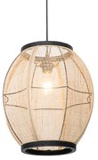 Stoffen Oosterse hanglamp bruin 35 cm - RobOosters E27 ovaal Binnenverlichting Lamp