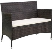 vidaXL Tuinbank 106 cm poly rattan bruin