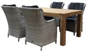 Darwin Krista dining tuinset 180x95xH77,5 cm 5-delig wit