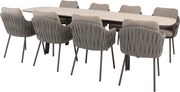 Manolo Cannes dining tuinset 230-290x100xH75 cm 9 delig uitschuifbaar keramiek terre Taste 4SO