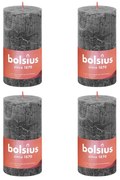 Bolsius Stompkaarsen Shine 4 st rustiek 130x68 mm stormgrijs