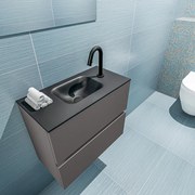 Mondiaz Ada 60cm toiletmeubel dark grey met wastafel urban midden 1 kraangat