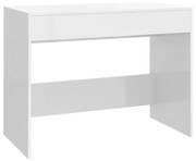 vidaXL Bureau 101x50x76,5 cm spaanplaat hoogglans wit