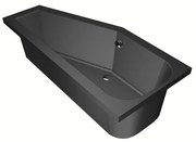 Xenz Lagoon Hoekbad - 160x75x48 - afvoer Midden - Links - Compact - acryl - ebony 6980-29
