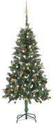 vidaXL Kunstkerstboom met LED's en kerstballen 150 cm