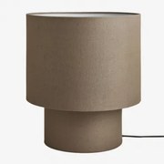 Gioura Linnen En Ijzeren Tafellamp Grijs – Taupe & ↑35 Cm - Sklum