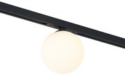 Moderne plafondlamp zwart met wit glas voor railsysteem 1-fase - Slimline Eira