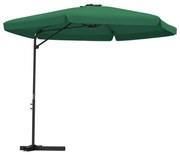 vidaXL Parasol met stalen paal 300 cm groen