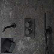 Saniclear Nero Curved inbouw badkraan zwart mat