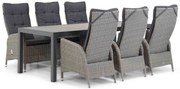 Tuinset 6 personen 220 cm Wicker Grijs Garden Collections Lincoln/Residence
