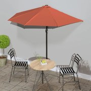 vidaXL Balkonparasol half met aluminium paal 270x135x245 cm terracotta